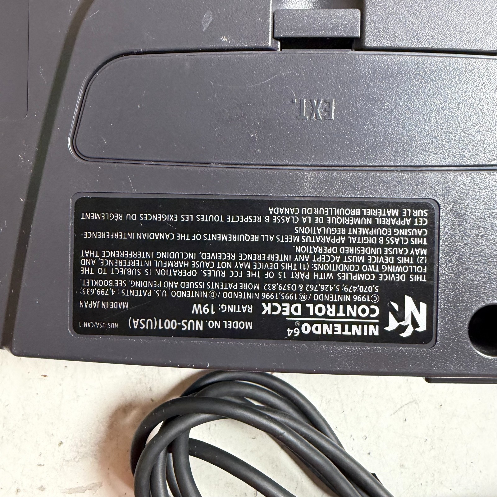 Nintendo 64 NUS-001 Black Wired Video Game Home Console With Controller