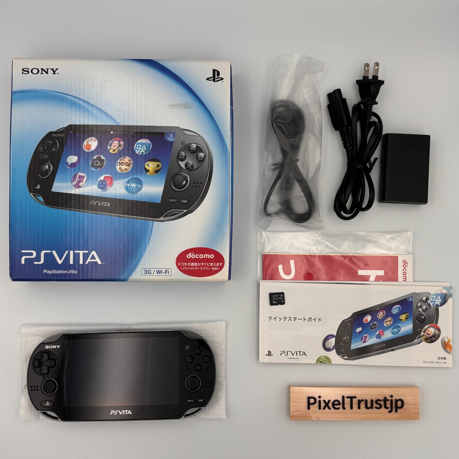 Sony PS Vita PCH-1100 Black OLED 3G Wi-Fi Console Boxed Near Mint JP 908