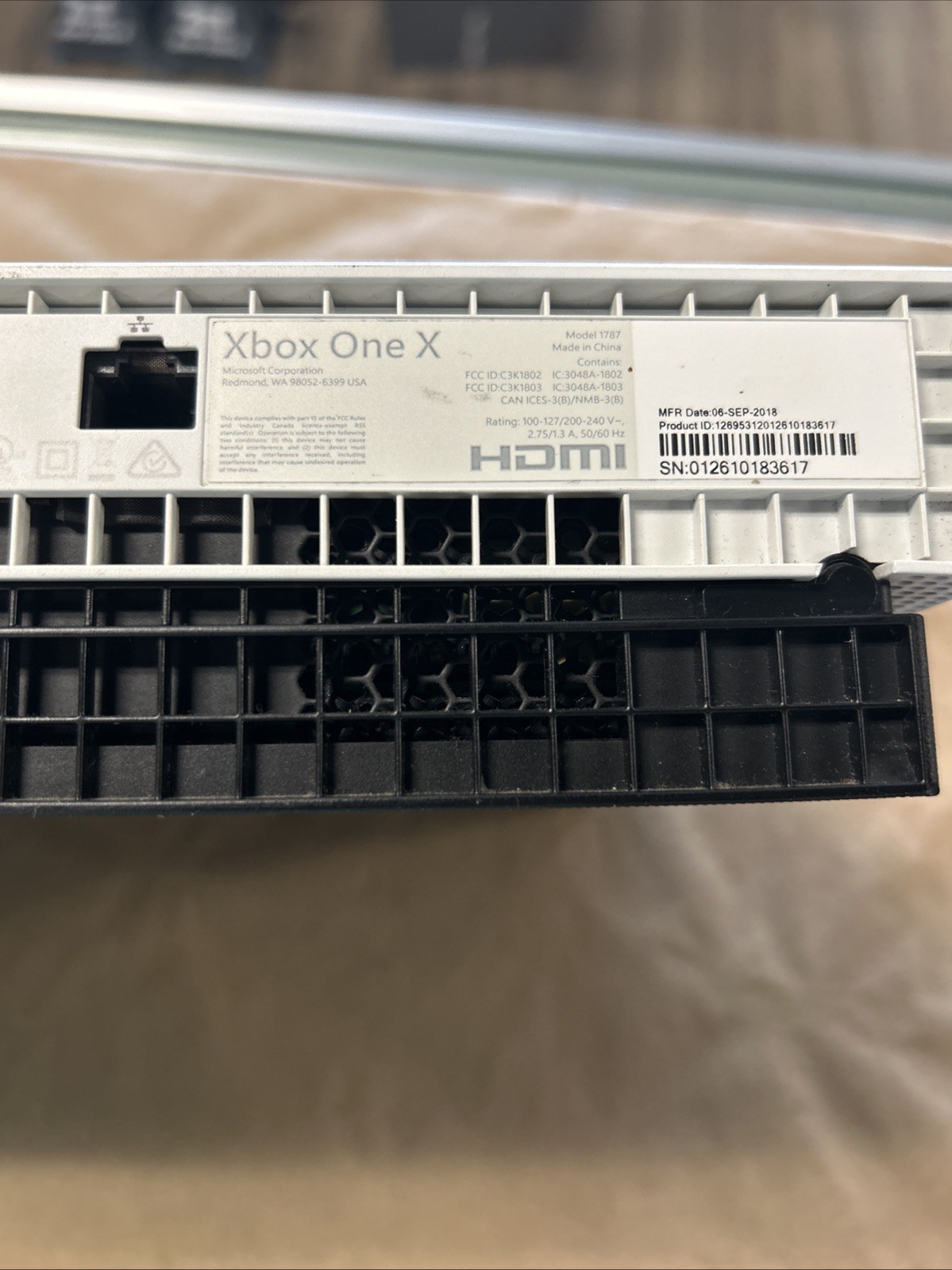 Microsoft Xbox One X 1787 Console ONLY BAD HDMI FOR PARTS OR REPAIR
