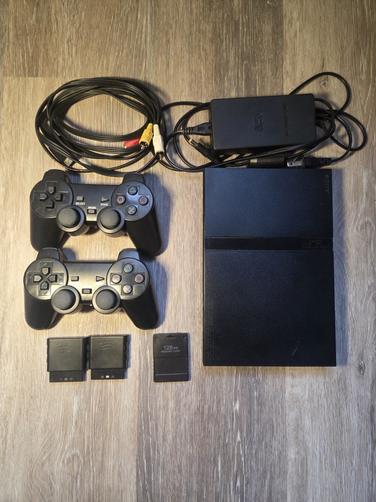 Sony PlayStation 2 Slim Black Console -128MB w/ wireless Controllers [New Lazer]