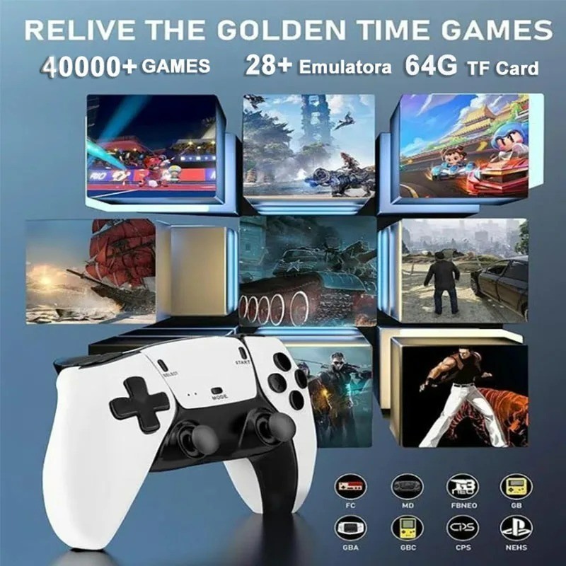 M15 128GB 4K Retro Game Stick Console 50000+ Games Wireless 2 Controllers HDMI