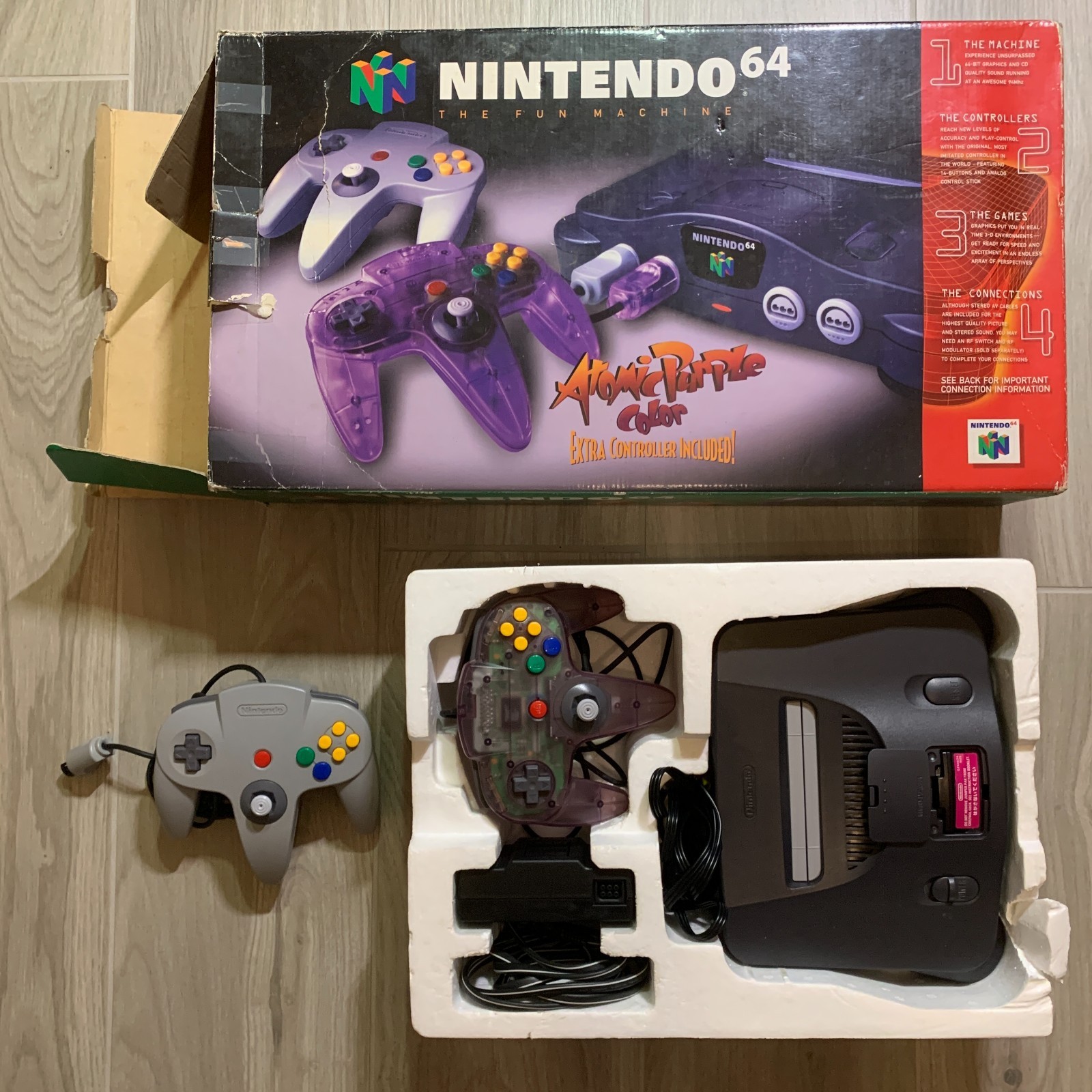 Read – Nintendo 64 N64 Console CIB No Inserts W/ Atomic Purple Controller Tested