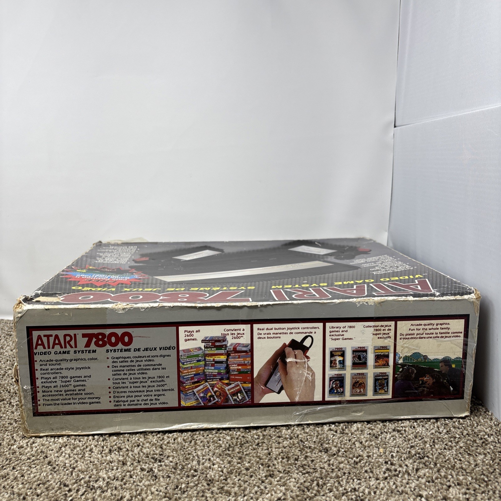 Atari 7800 Video Game Console With Controllers Game TESTED Bundle Lot In Box