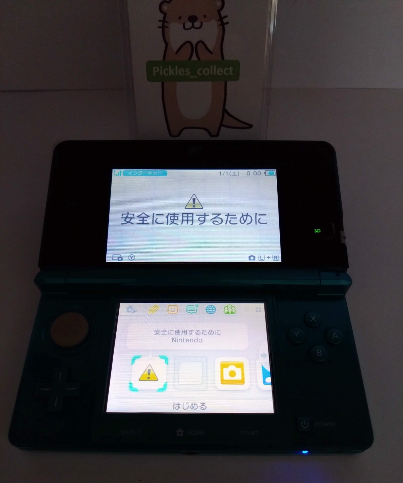 3DS Aqua Blue CTR-001 w/Stylus 4GB Language Japanese Tested Nintendo 0314H