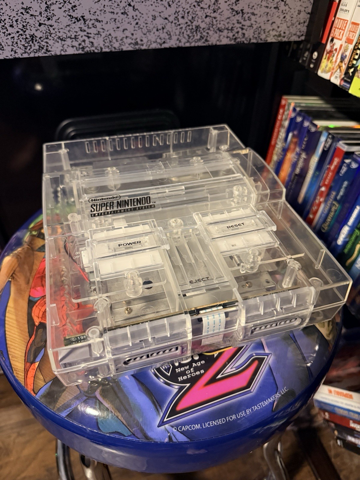 Super Nintendo SNES W/ Custom Clear Shell Console Only SNS-001 – Tested