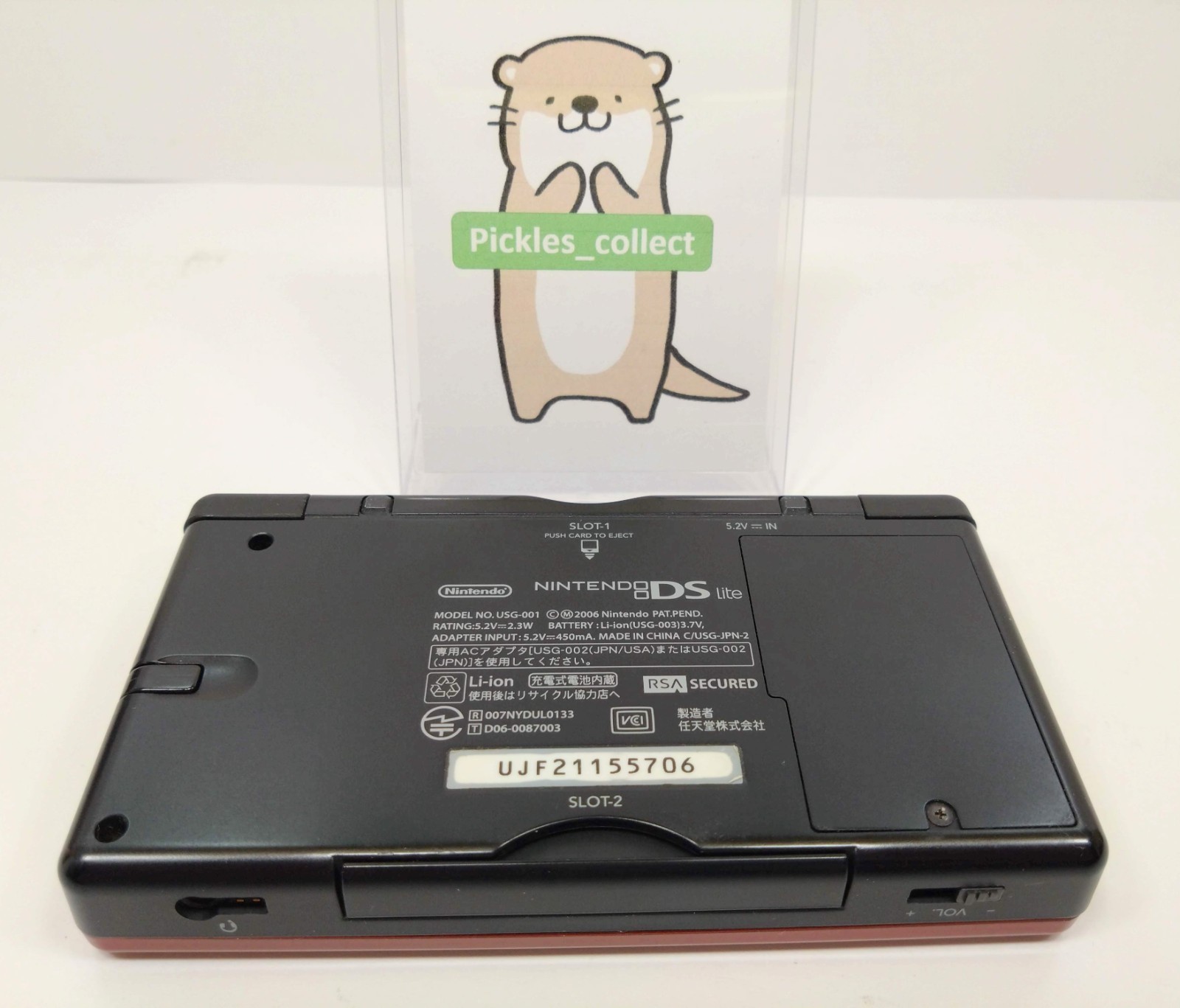 DS Lite Crimson Black USG-001 w/Box Tested Nintendo DS 0314D