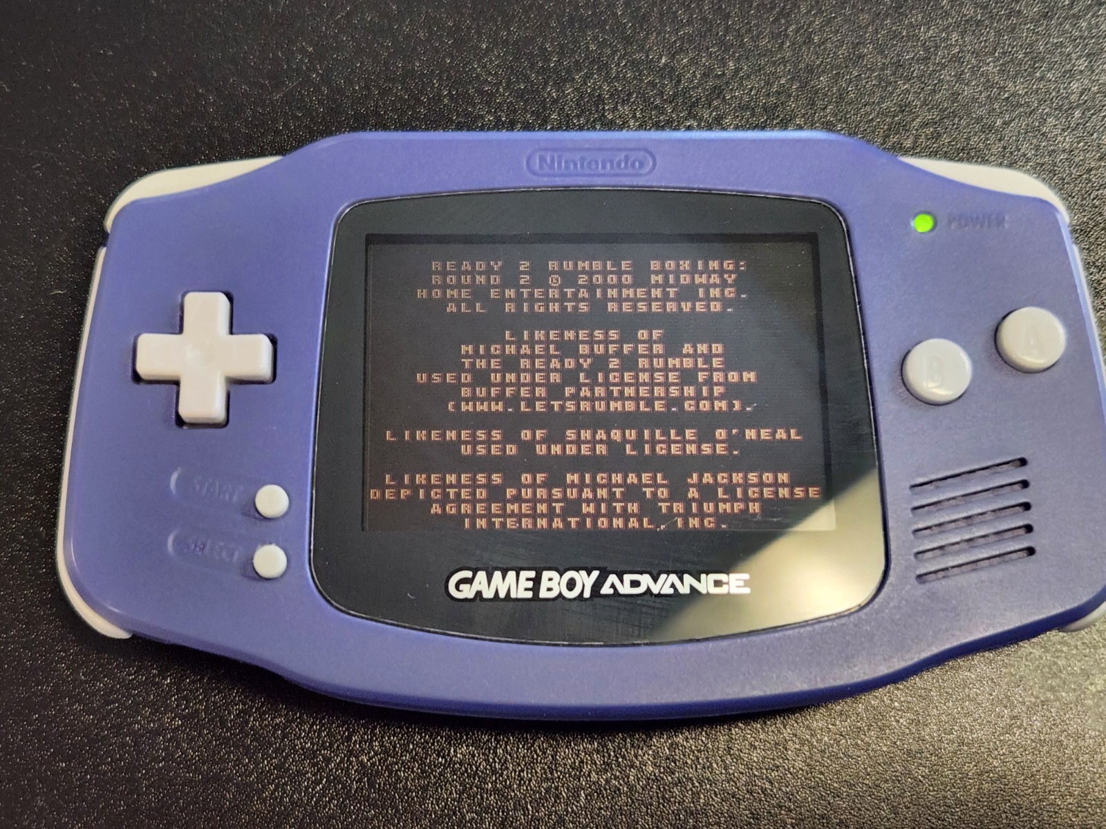 Nintendo Game Boy Advance Indigo Purple Handheld Console AGB-001 Tested Working