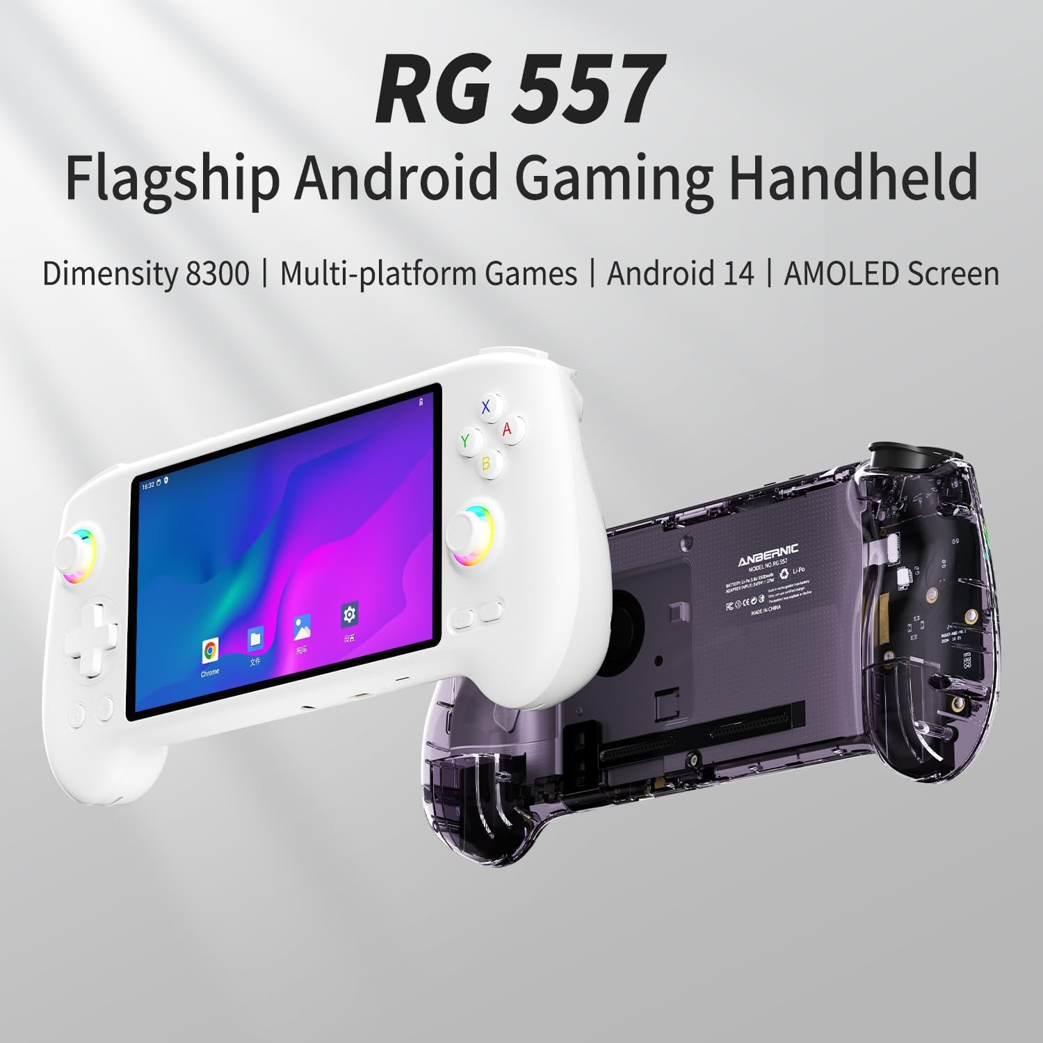 RG557 Retro Handheld Game Android 14,Rg 557 Handheld Game with 5.48 Inch Touch O