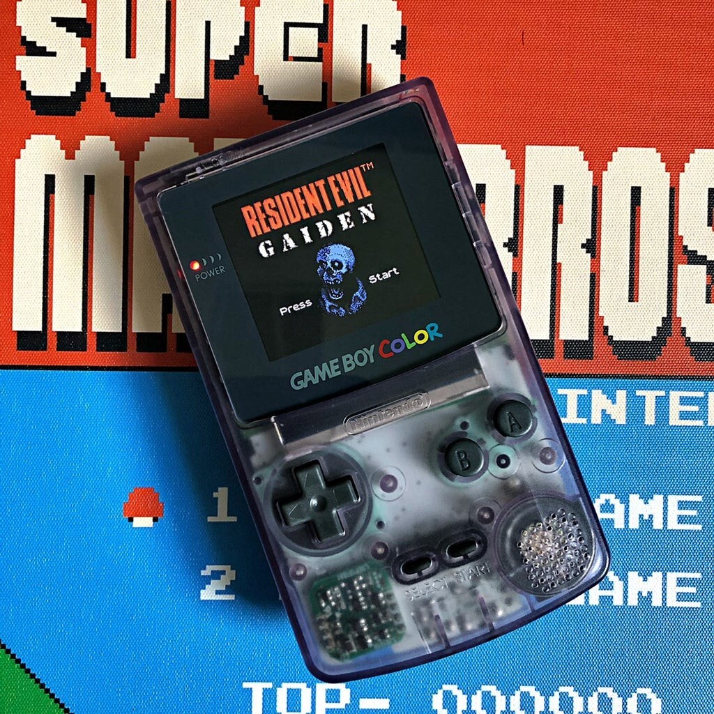 Console Nintendo Gameboy Color Clear Atomic Purple with IPS V2 backlight screen