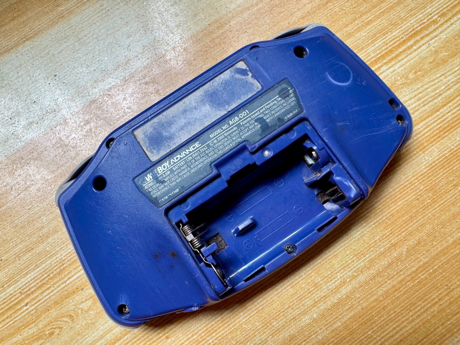 Nintendo Gameboy Advance AGB001 Cobalt Indigo Blue Handheld System Console GBA