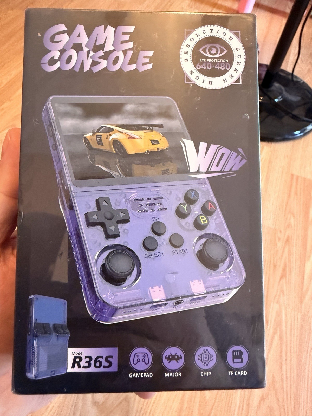 R36S Handheld Game Console 64GB Gamepad 640×480 TF Card Purple