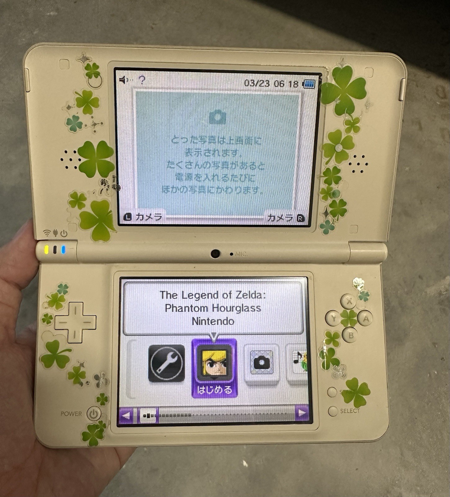 Nintendo DSi LL Natural White «Lucky Clover Edition» Tested + Charger