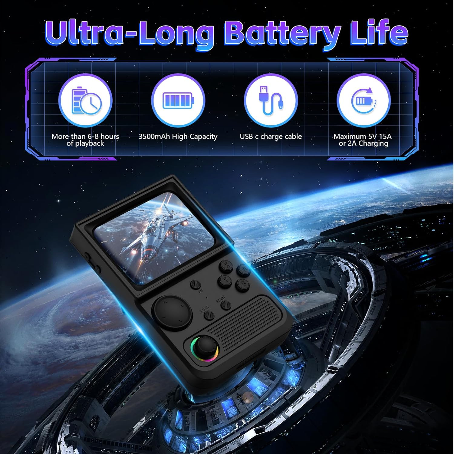 R36T Retro Game Console, Handheld Game Console with 3.5In IPS HD Screen, Video G