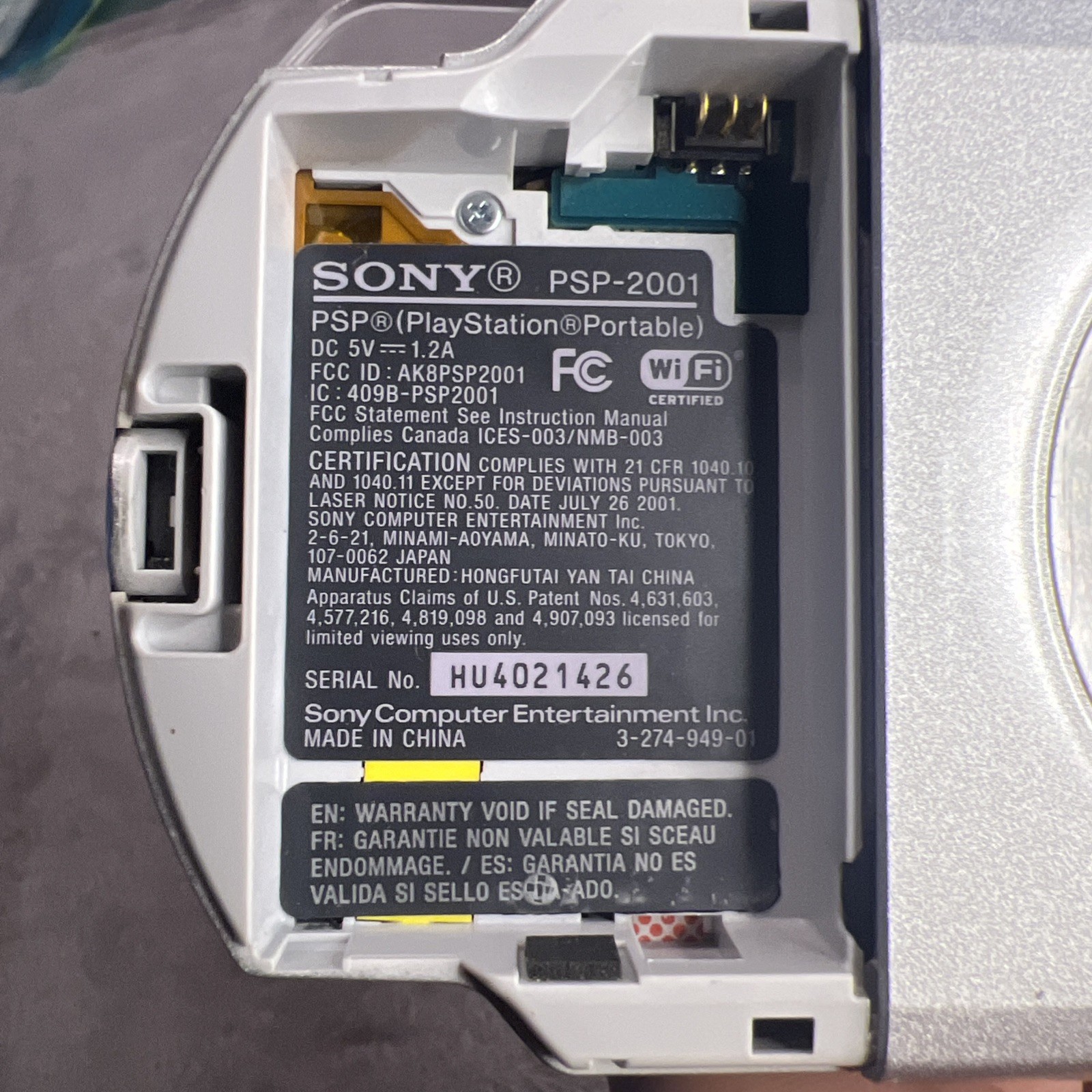 Sony PSP 2001 Portable Mystic Silver Handheld System – Charger Included. No Batt