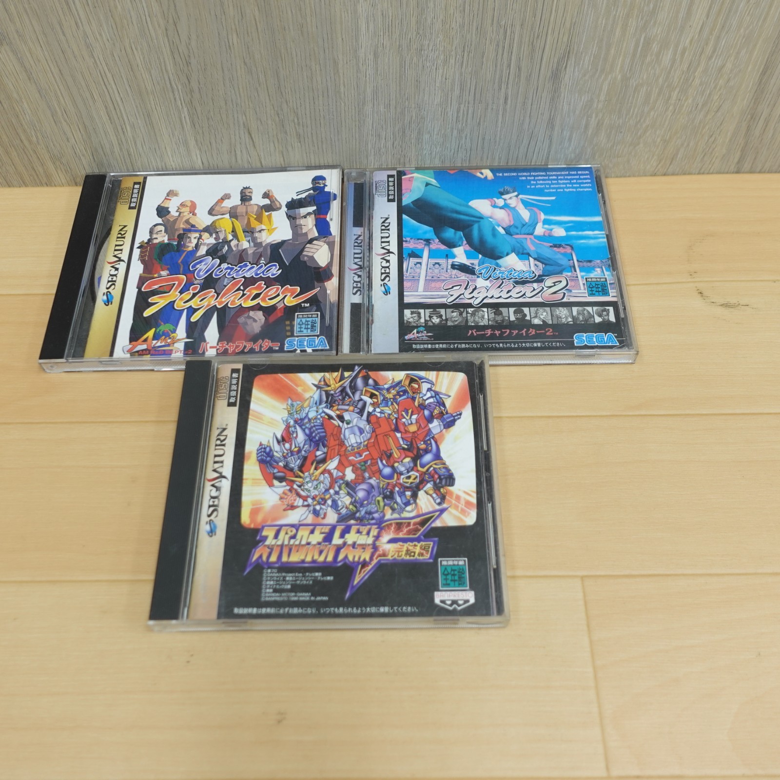 SEGA SATURN CONSOLE bundle with 2 controllers & 6 games Japan NTSC-J tested