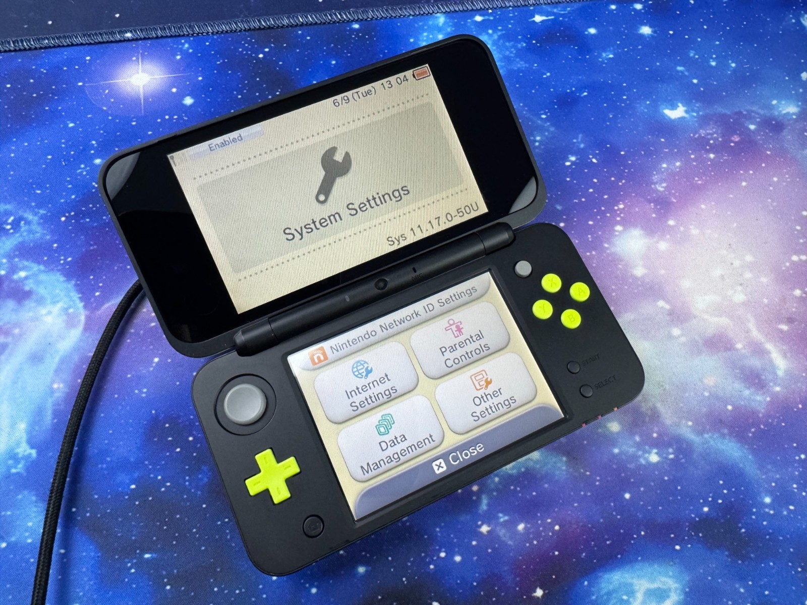USB-C INBUILT CAPTURE CARD Lime Black New Nintendo 2DS XL Console 128gb REGFREE