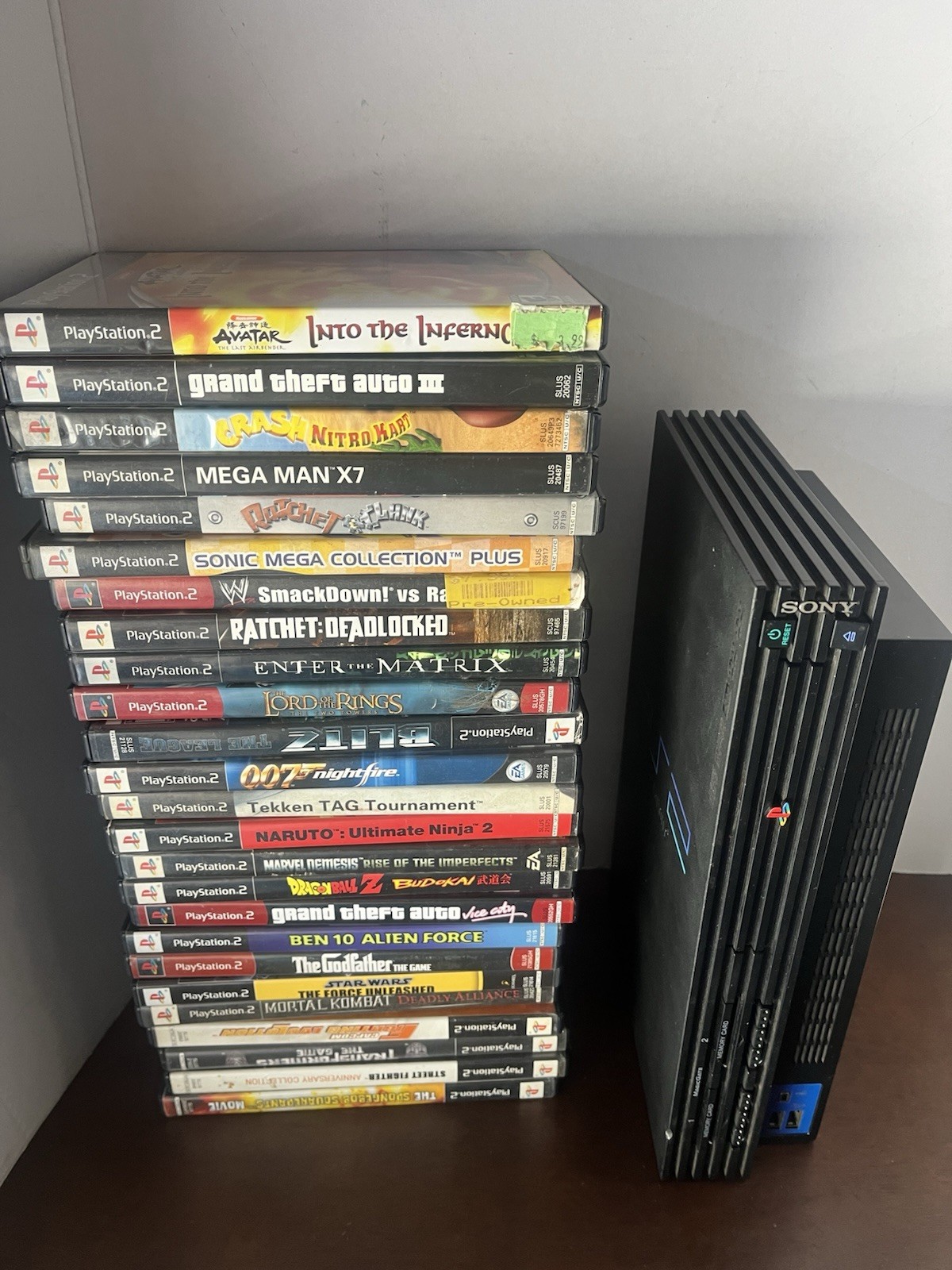 Sony PlayStation 2 Fat Console PS2 Bundle with Over 20 Games/ No Controllers