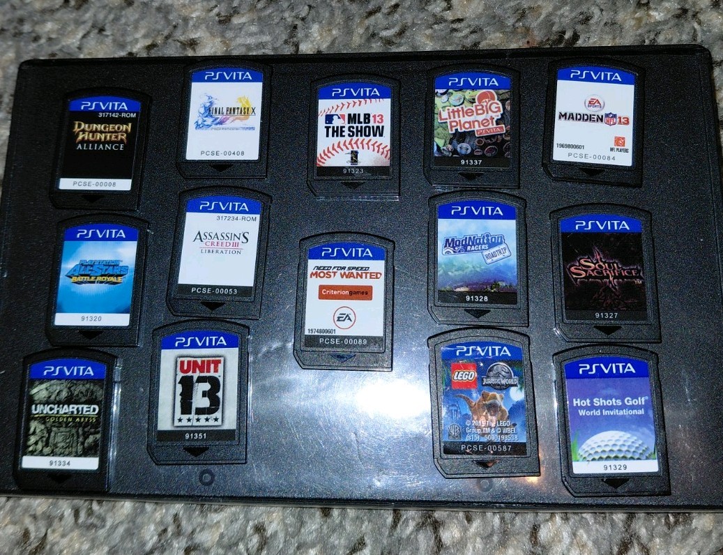 Sony PlayStation Vita Bundle Lot With 15 Games + 8GB card Slim PS VITA Pch-2000