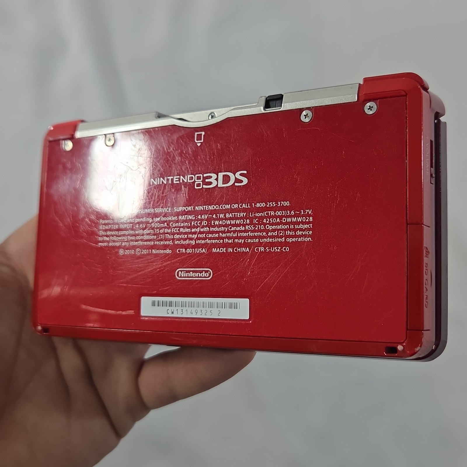 Nintendo 3DS Handheld System – Flame Red With Charger + 2GB SD CARD CTR-001