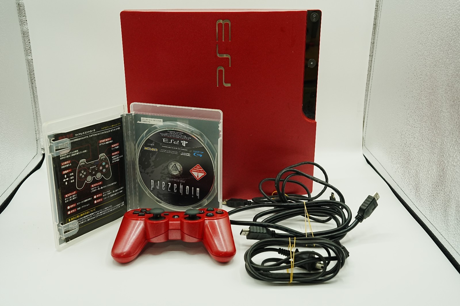 Sony PS3 Scarlet Red CECH-3000B 320GB Console Tested w/ Controller Biohazard