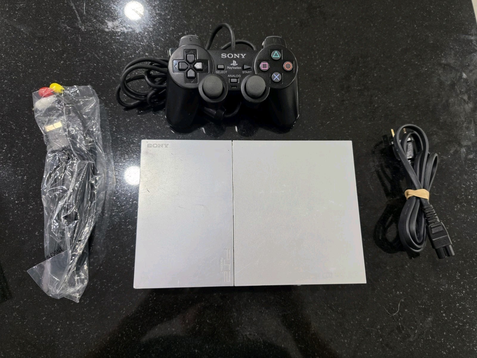Sony PlayStation 2 PS2 Slim Silver Console Complete. Tested Working 90001 Read