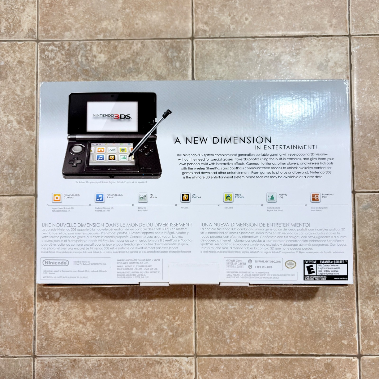 Nintendo 3DS Cosmo Black Launch Edition Console CIB Clean System Complete MINTY
