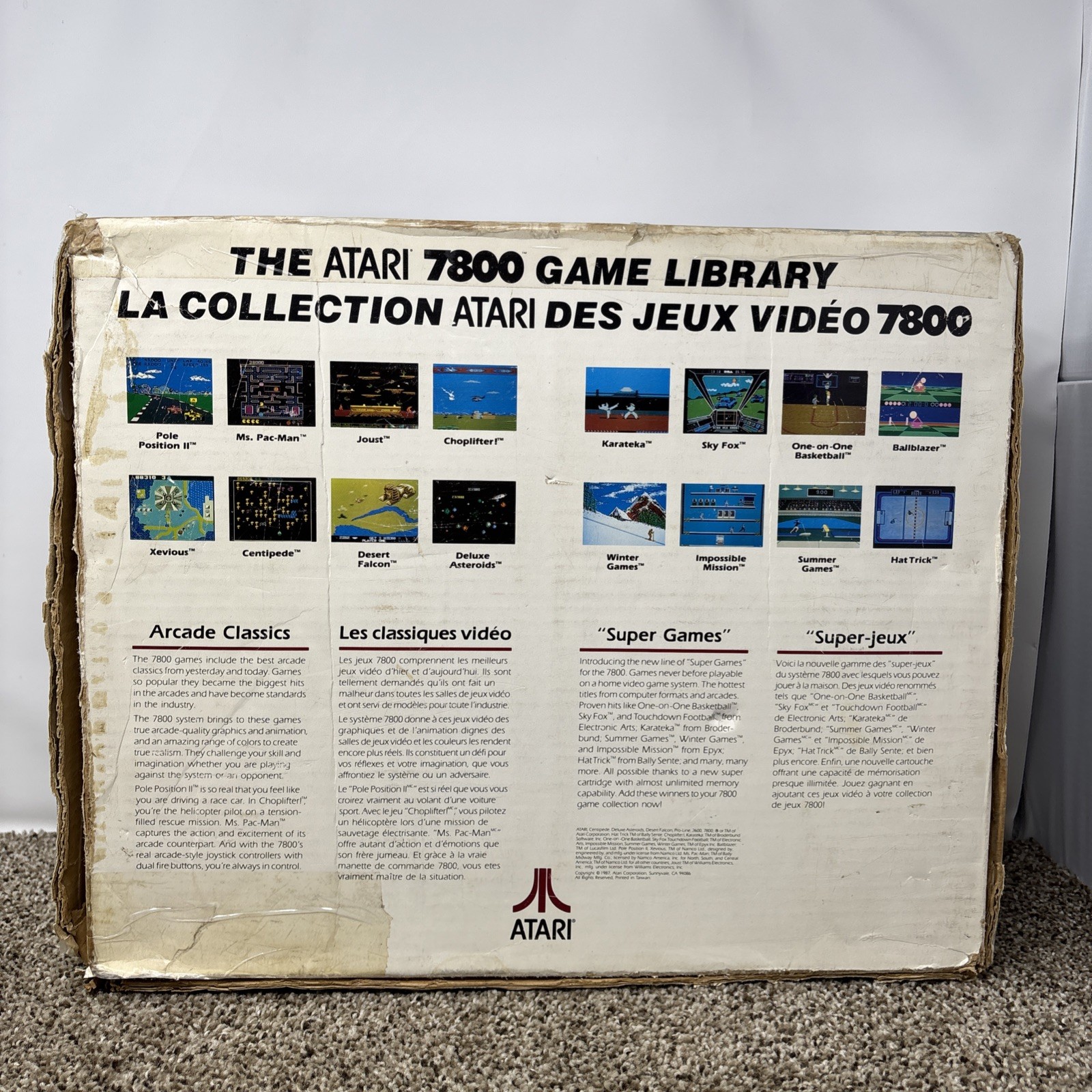 Atari 7800 Video Game Console With Controllers Game TESTED Bundle Lot In Box