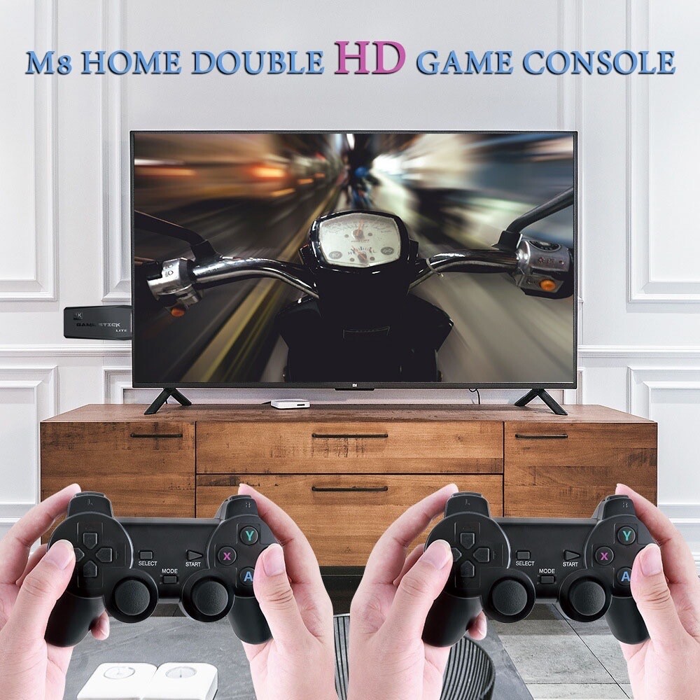 Built in 64GB 20000+Retro Games+2 Wireless Gamepad HDMI 4K TV Game Stick Console