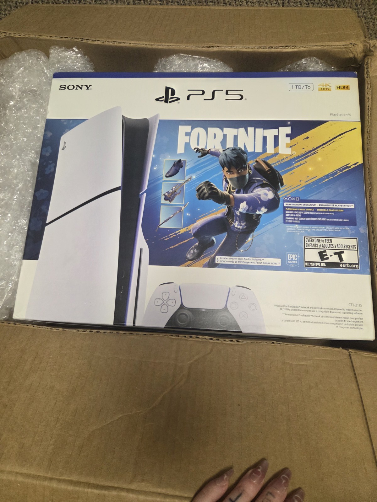 Sony PS5 PlayStation 5 Slim 1TB Disc Console Fortnite Bundle New Factory Sealed