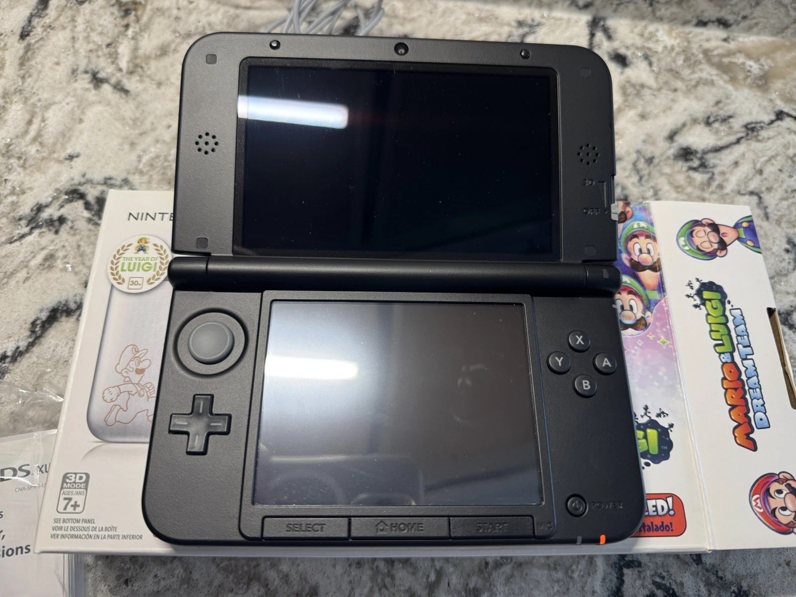 Nintendo 3DS XL Mario & Luigi Dream Team Silver Edition Original Box US Complete