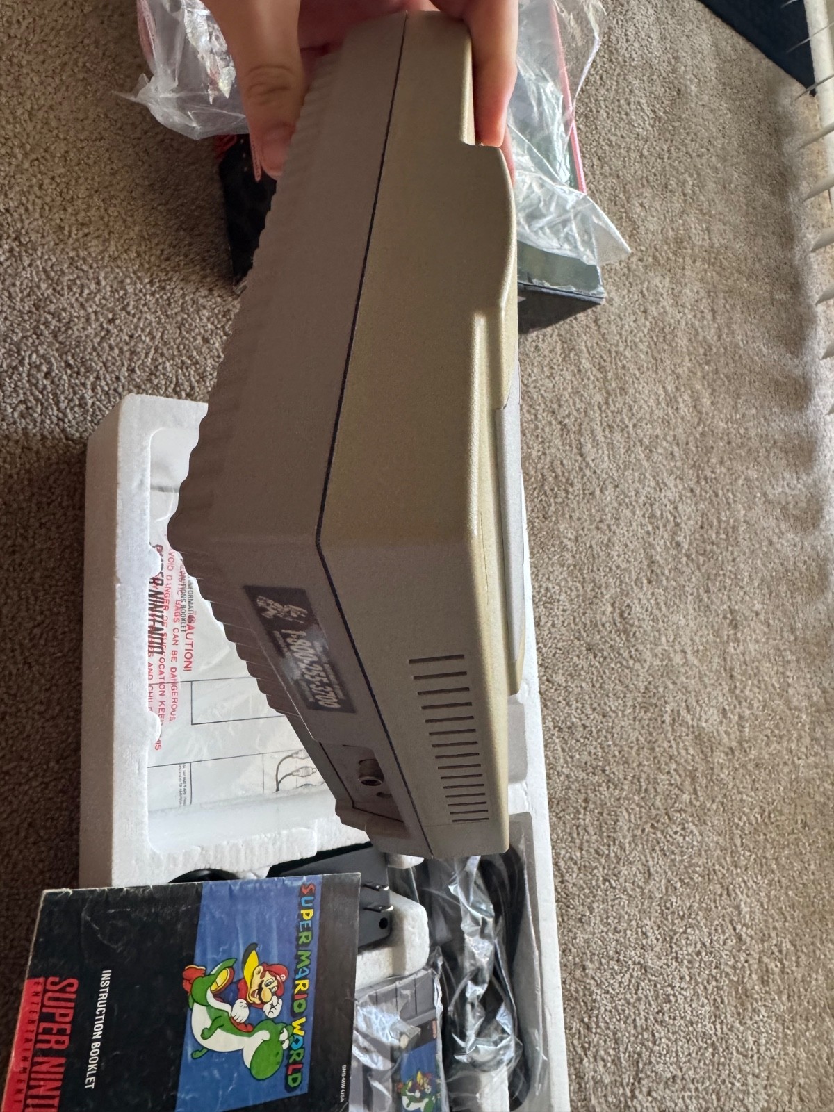 Super NES Nintendo SNES system console bundle CIB complete w/ Mario video game