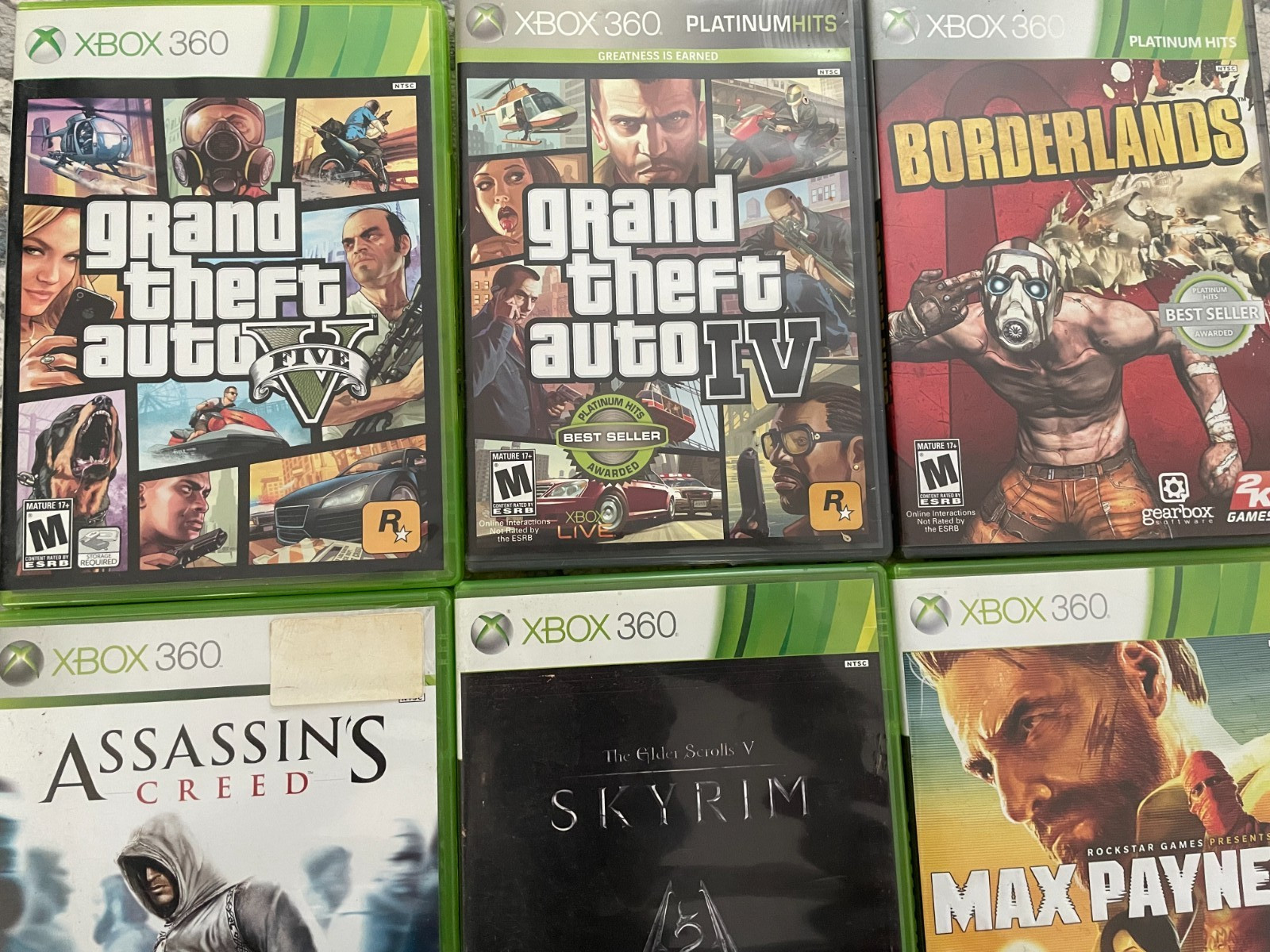 Microsoft XBox 360 120GB Black Video Game Console System with many games