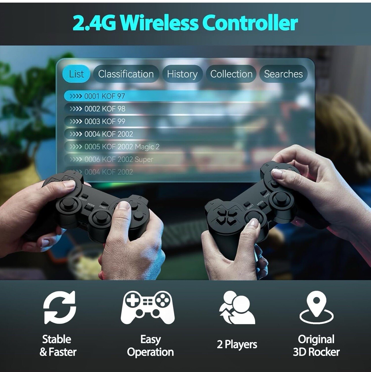 Wireless HDMI 4K TV Game Stick Console Built in 64GB 20000 Retro Games Gift