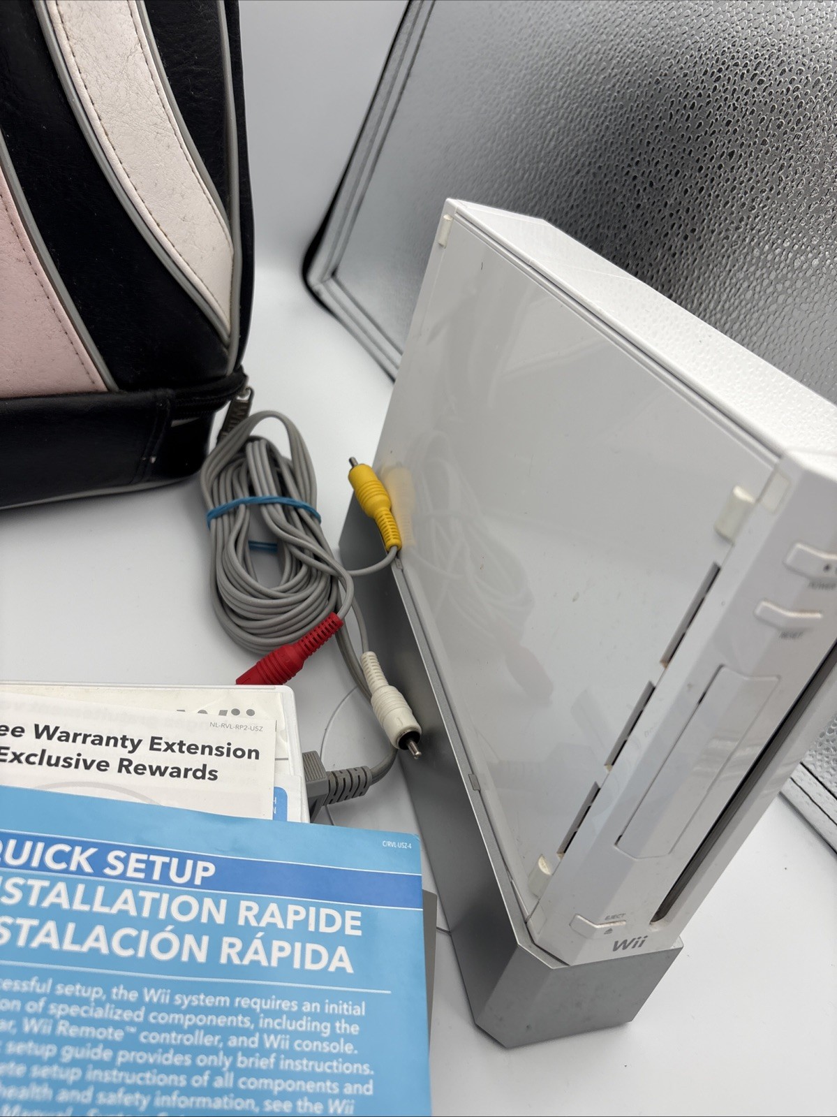 Nintendo Wii RVL-001; Power/Av Cables White; Brunswick Sports Bag Wii Fit Plus