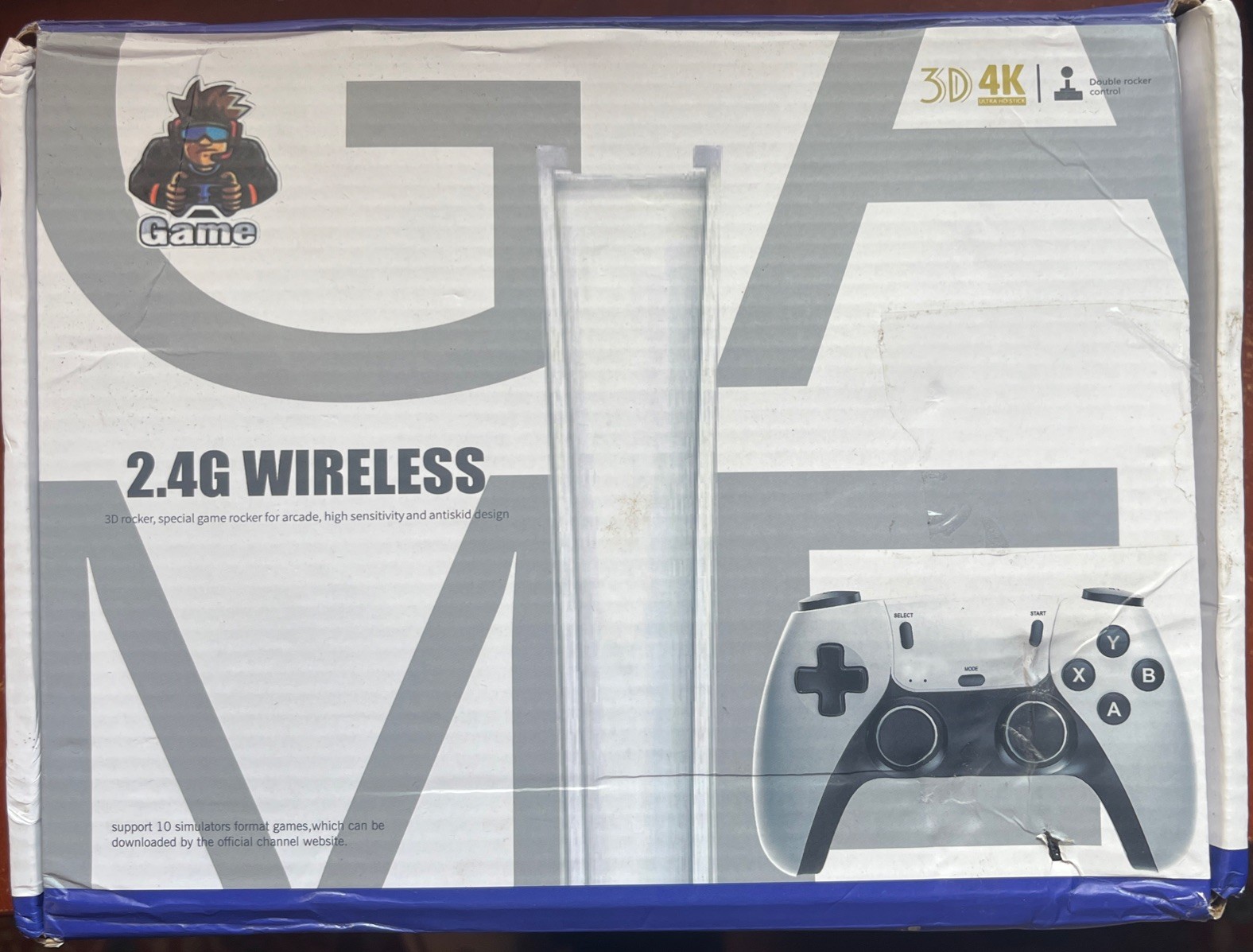 Game 2.4G Wireless Home Console 4K UHD Dual Players White