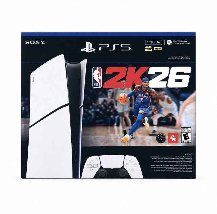 Sony PlayStation 5 Digital Edition 1TB White/Black 4K HDR HDMI NBA 2K26 CFI-2015