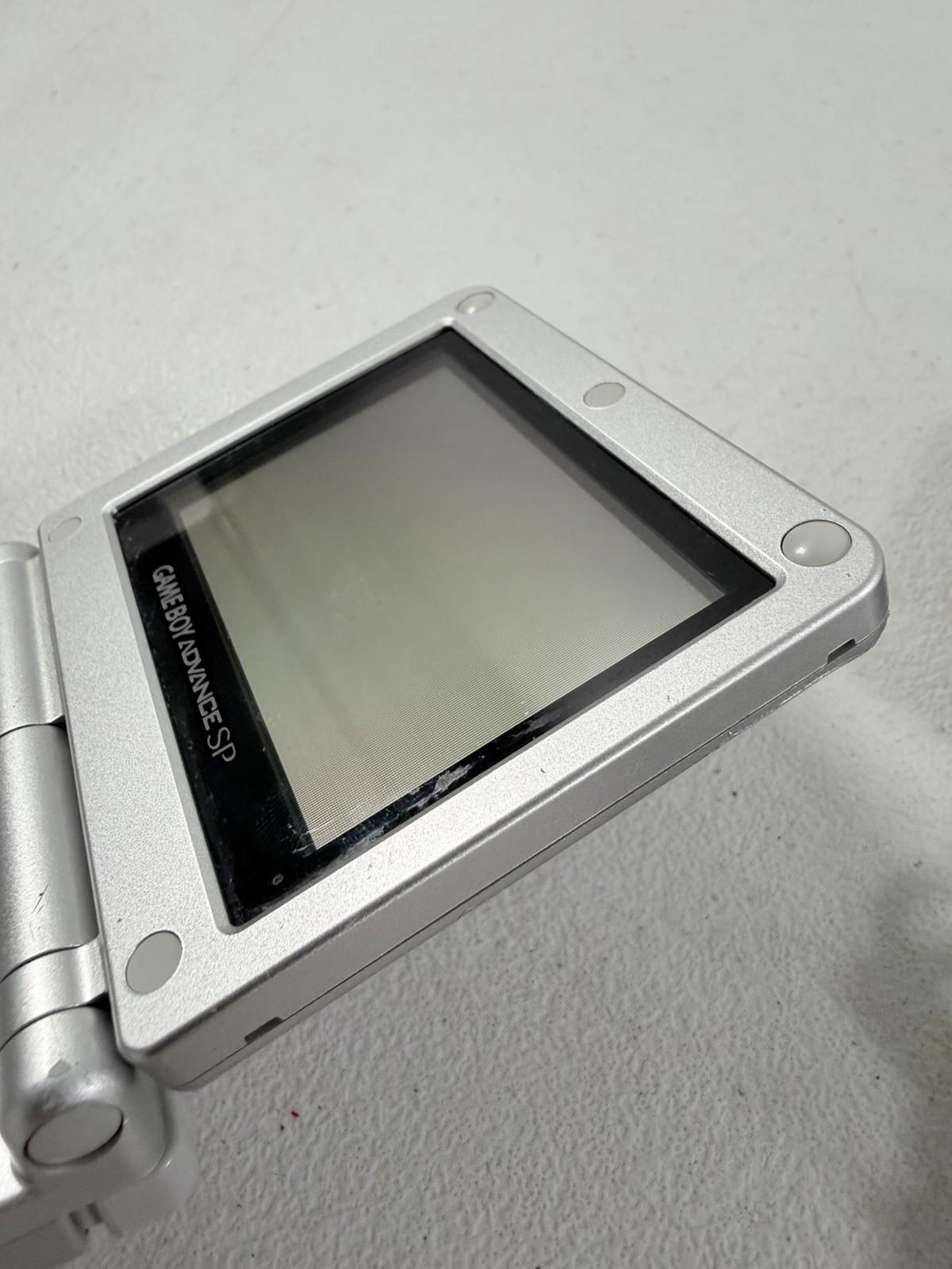 Nintendo Game Boy Advance SP AGS-001 Silver w/ Charger TESTED WORKING
