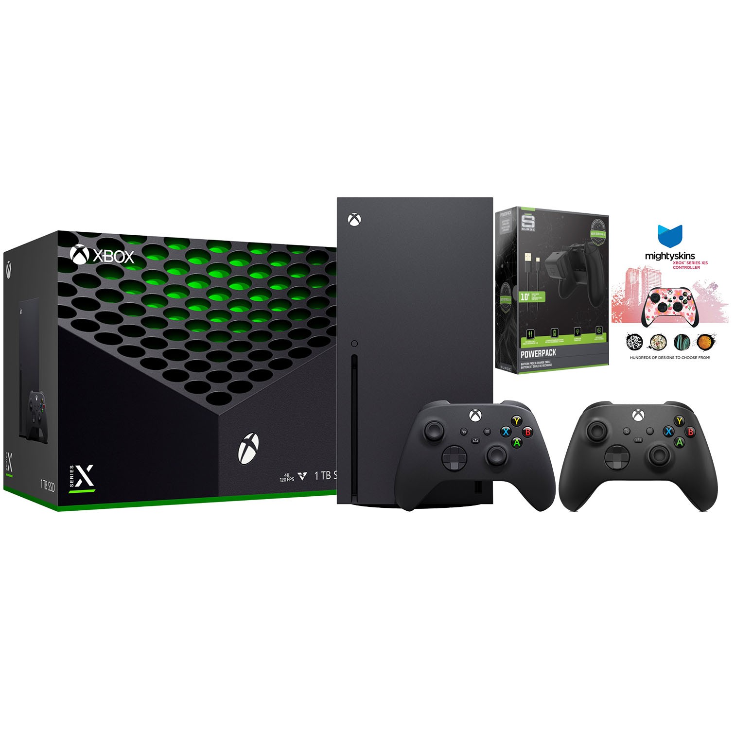 Xbox Series X 1TB Disc + Extra Controller + MightySkins Code – Carbon Black