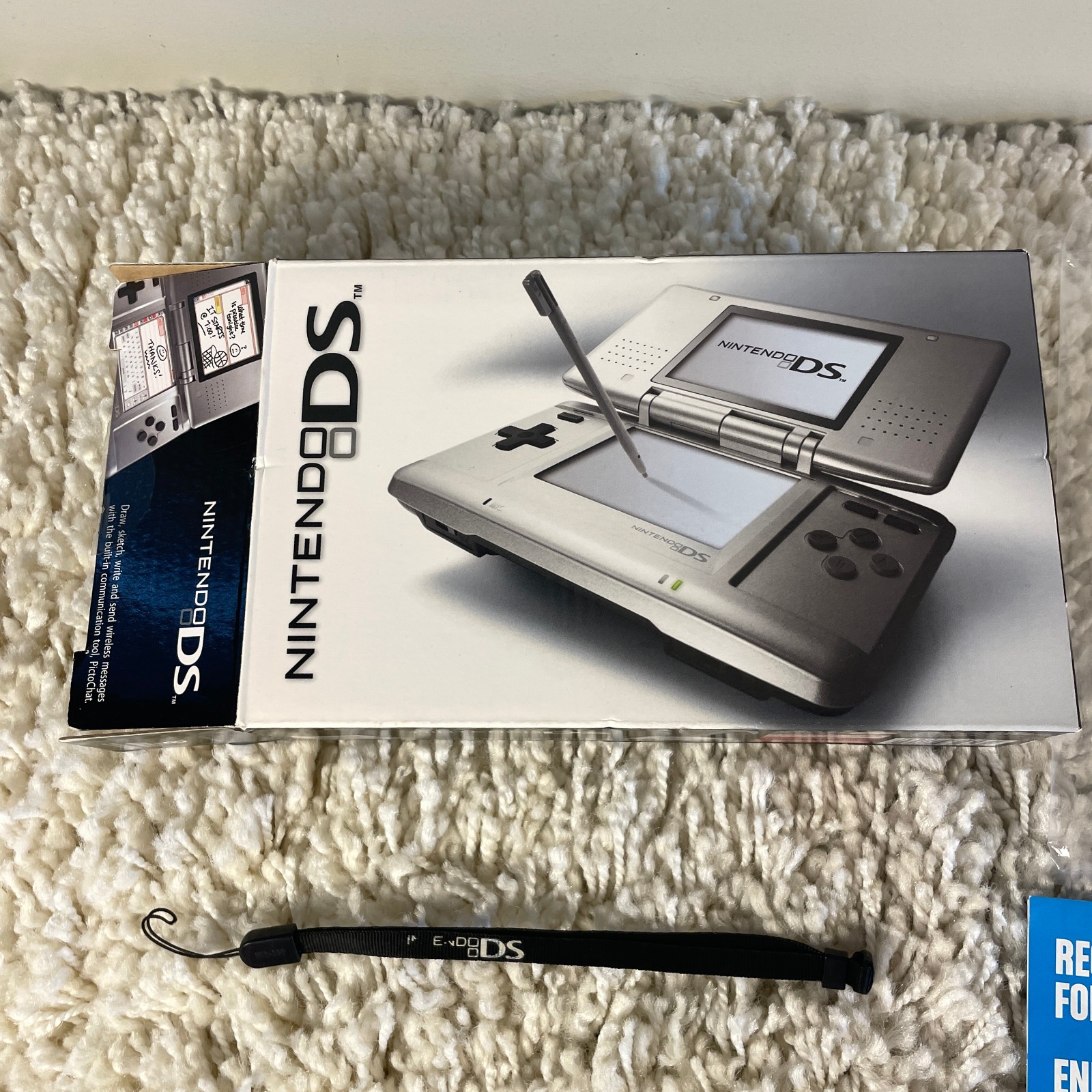 Nintendo DS Original NTR-001 Titanium Silver Handheld System Complete in Box CIB