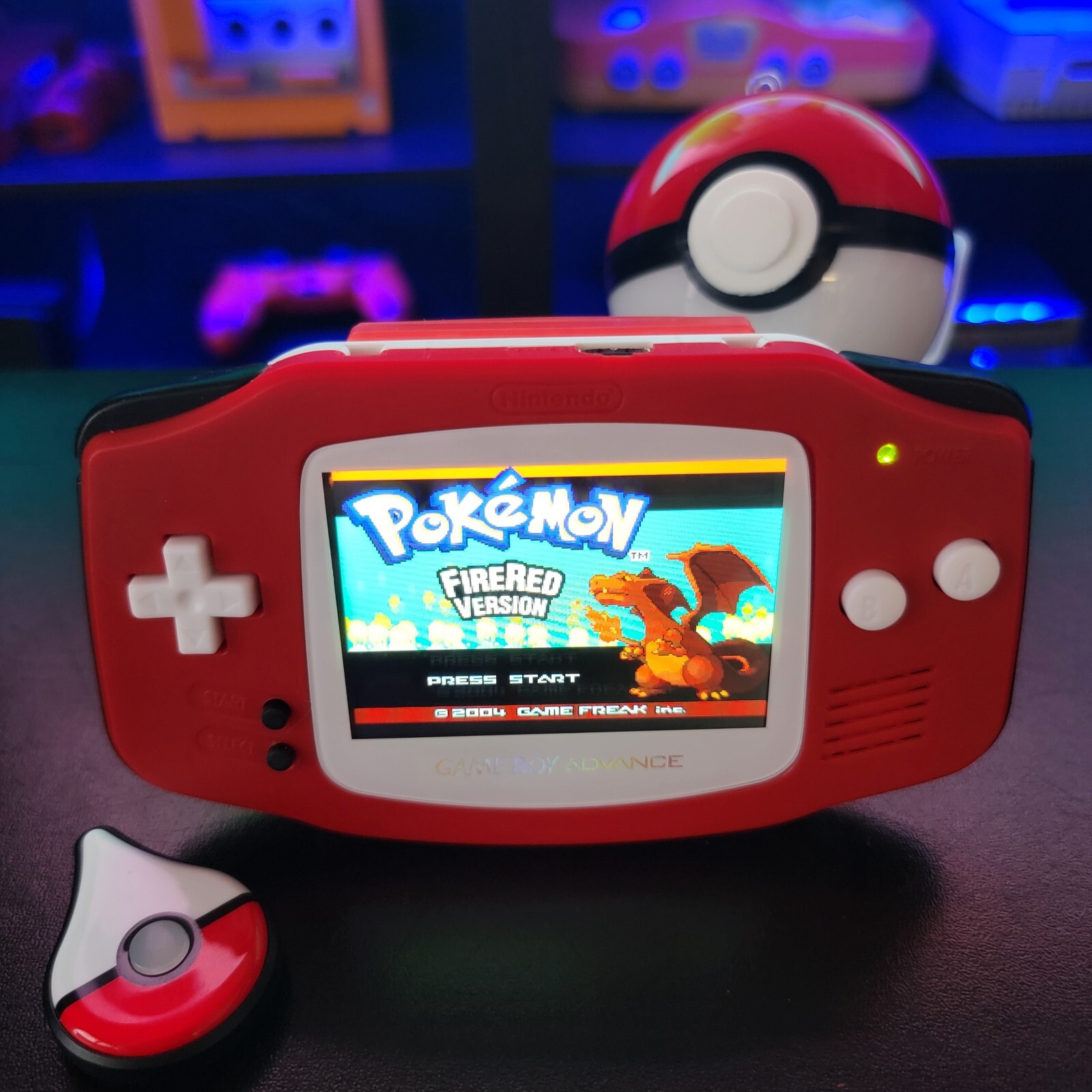 Pokemon Pokeball Game Boy Advance GBA iPS V5 Usb-C 1800 mAh Rechargeable Battery