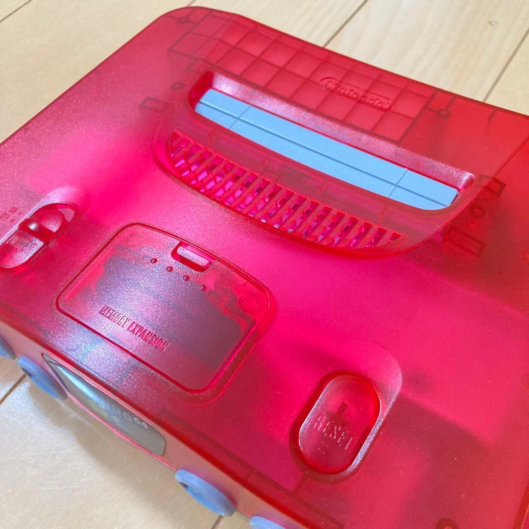 Nintendo 64 N64 Game Console System Clear Red Tested w/box