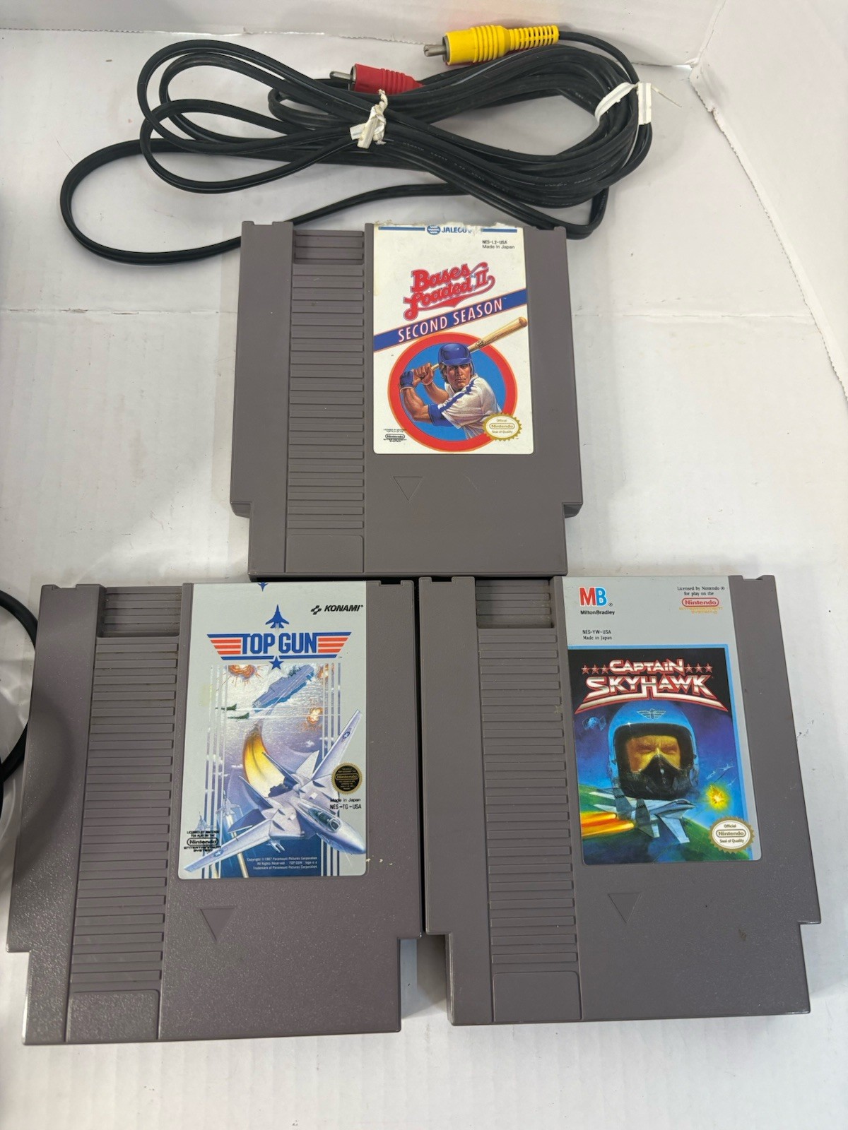 Original Nintendo NES-001 Console Bundle OEM Controller Cords 3 Games – Tested