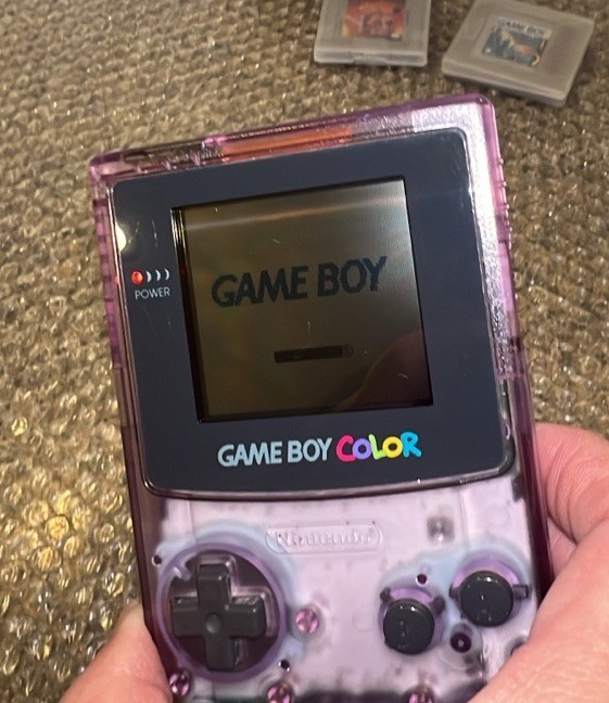 Nintendo Game Boy Color Atomic Purple Handheld System CGB-001 W/7 Games Works