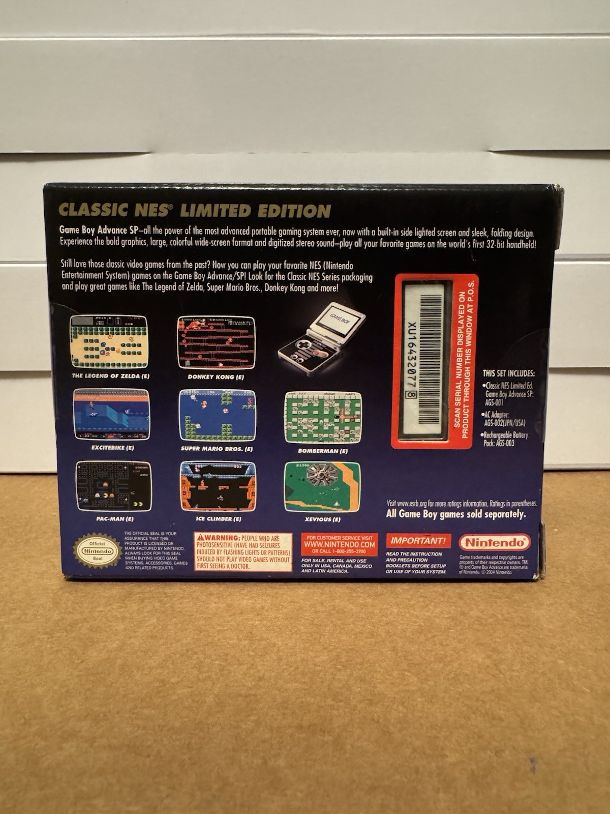 Nintendo Classic NES Limited Edition Game Boy Advance SP Handheld System Sealed
