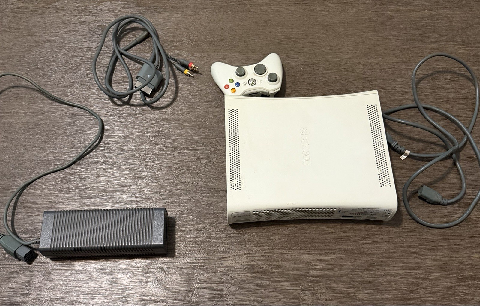 Xbox 360 Arcade Console OEM Controller Power Supply AV Cables Tested Working