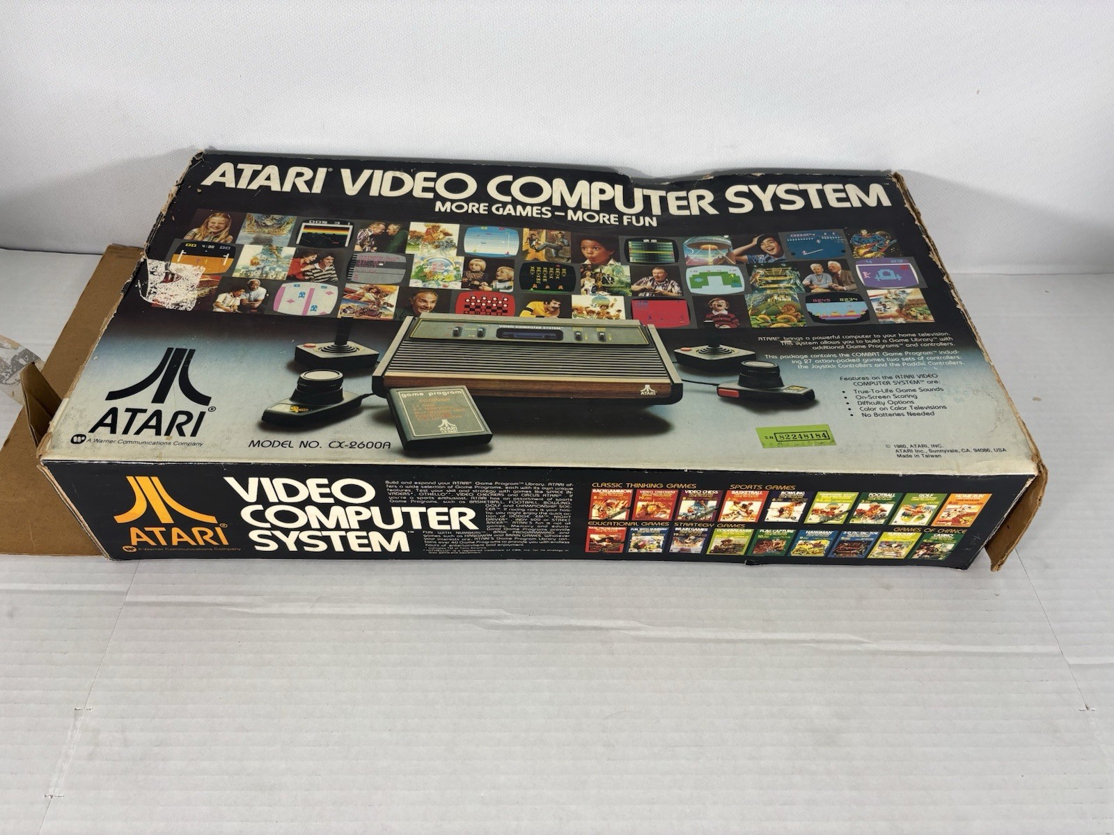 Atari 2600 Console CIB Complete In Box + 12 Games Pac-Man And More Tested READ