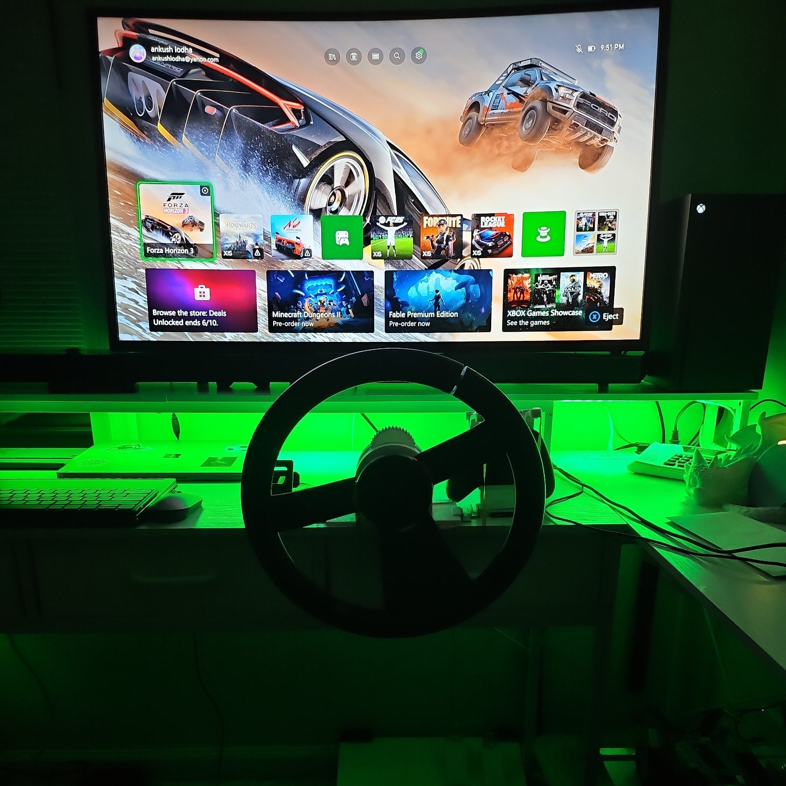 3 month old 1 Terabyte Black Xbox Series X,Forza Horizon 3 disc,and DIY Wheel