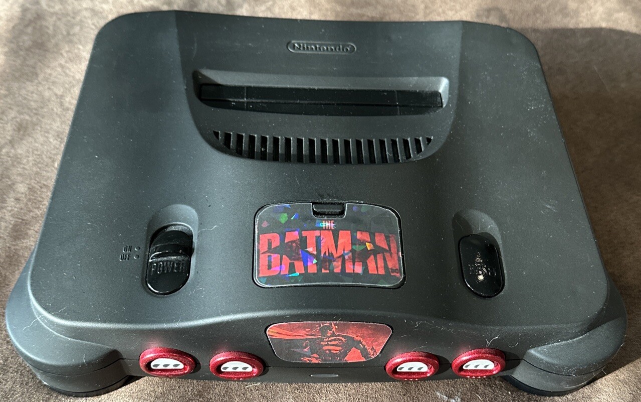 Custom “The BATMAN” N64 Console w/ Black Controller !