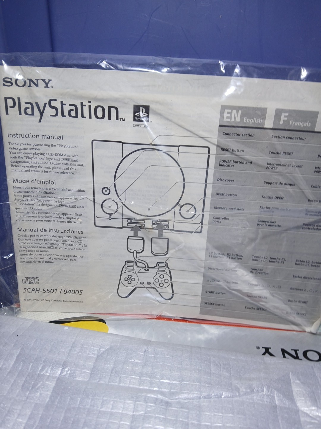 Open Box (New) Sony PlayStation 1 Console Mint+ in Box 1998 Retro tested