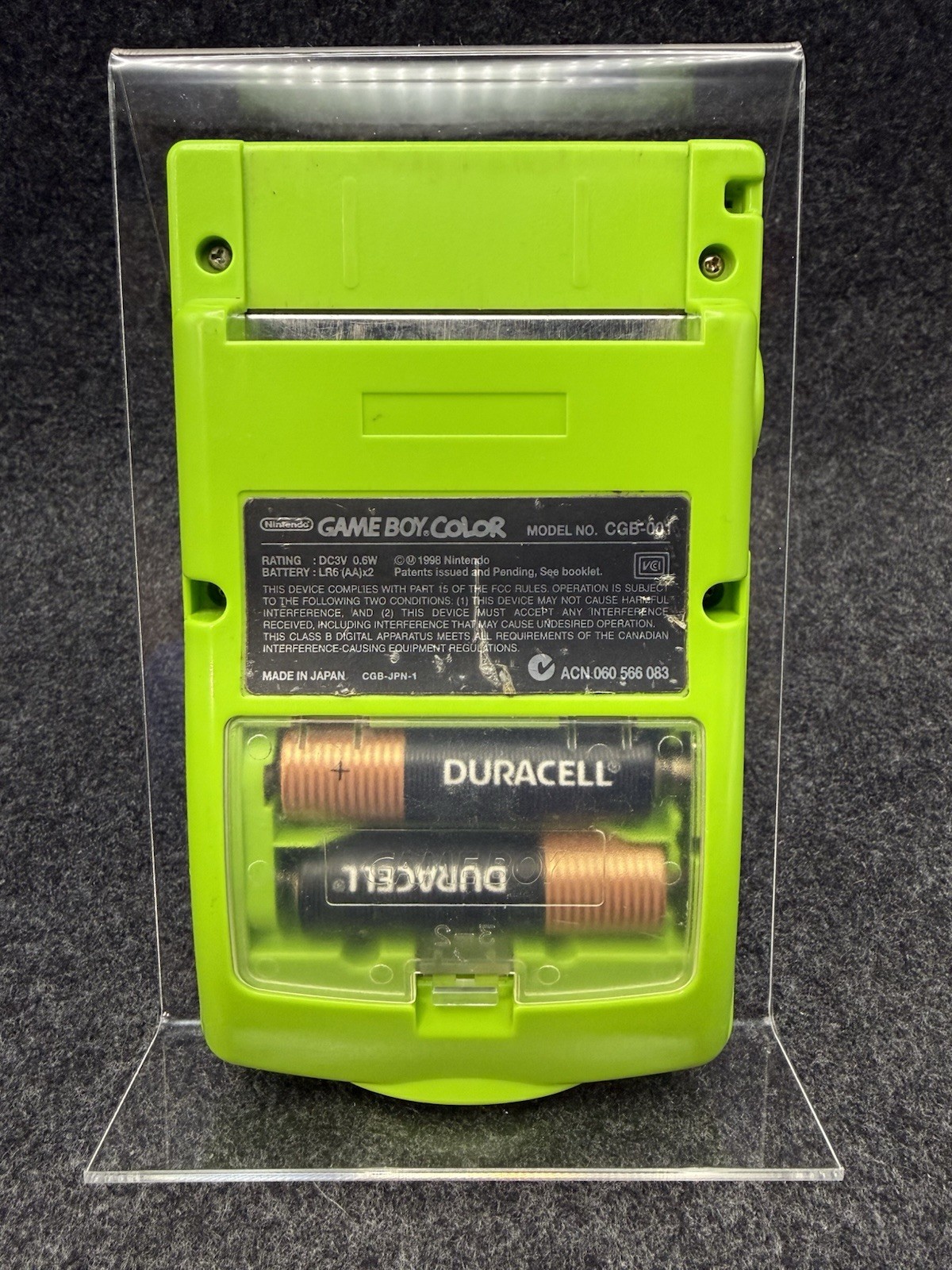 Nintendo Game Boy Color Kiwi Green – Pokémon Screen – Audio Issue / No Sound